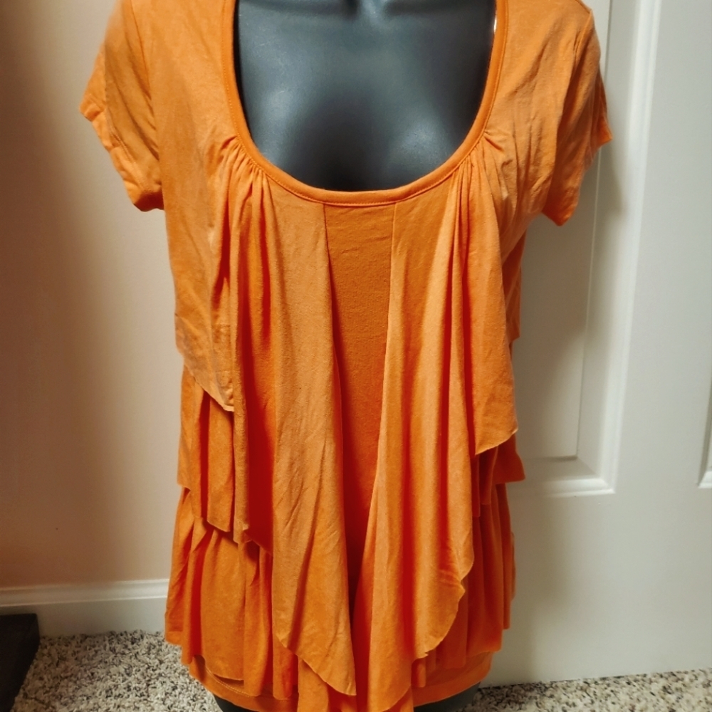 VENUS Tiered Ruffle Scoop Neck Top NWT